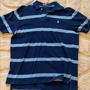 Ralph Lauren Dark Blue Polo with Light Blue Stripes